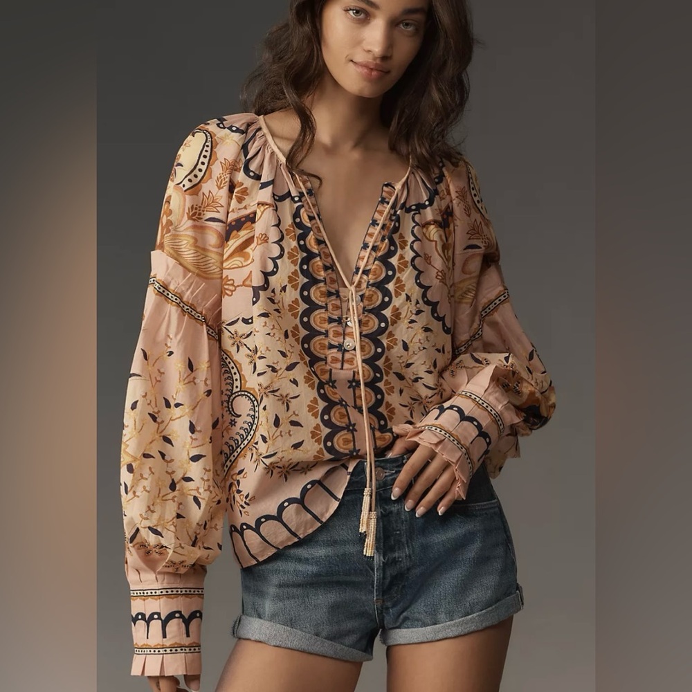 NWT FARM Rio Jaipur Long Sleeve Blouse